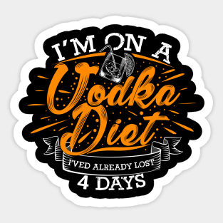 'I'm On a Vodka Diet' Funny Vodka Gift Sticker